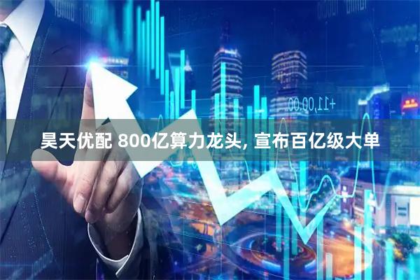 昊天优配 800亿算力龙头, 宣布百亿级大单